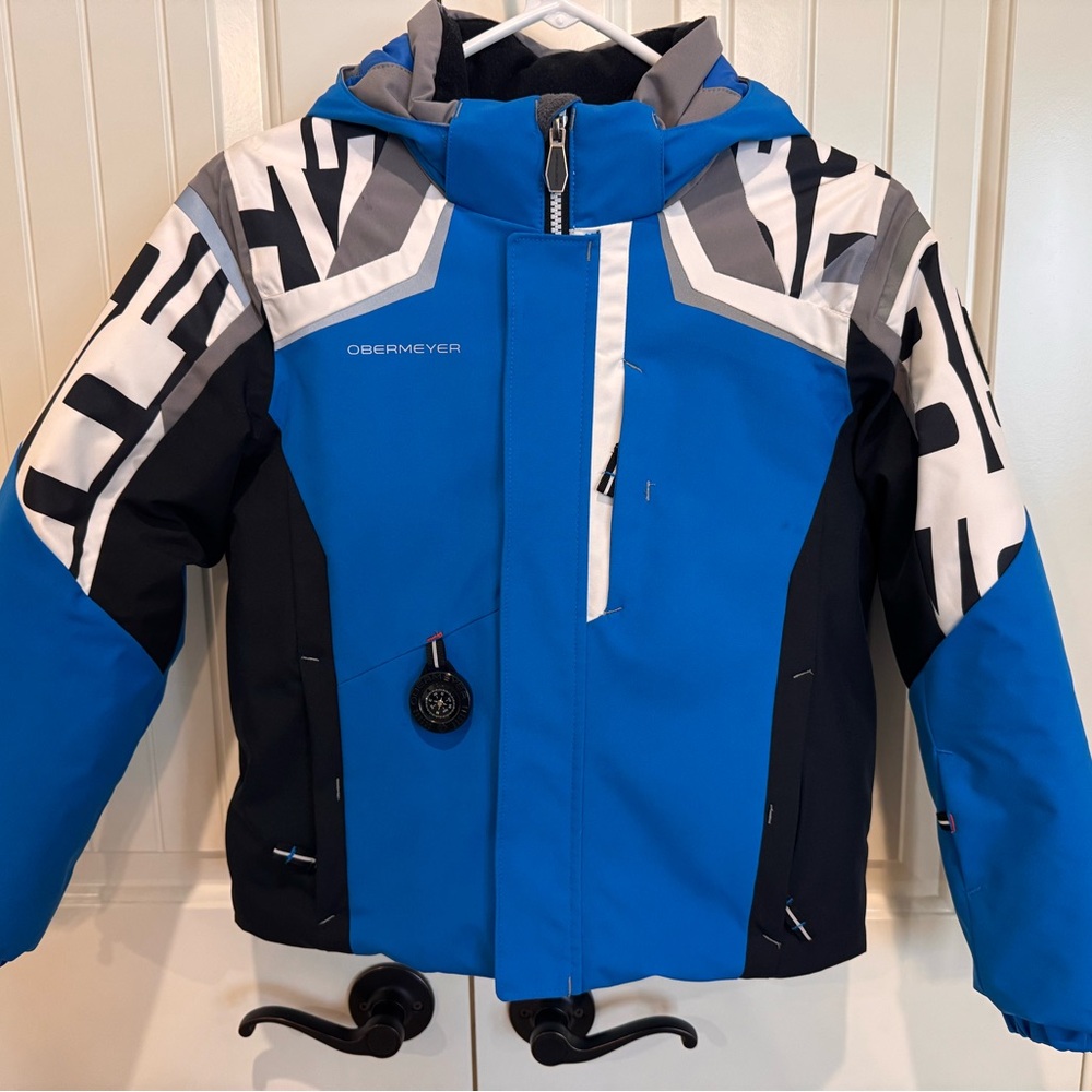 Obermeyer Kids Blue and White Ski Jacket